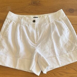 J. Crew White High-Rise Tailored Linen-Blend Shorts